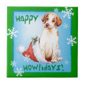 Happy Howlidays Pointer Tile Tegeltje (Voorkant)