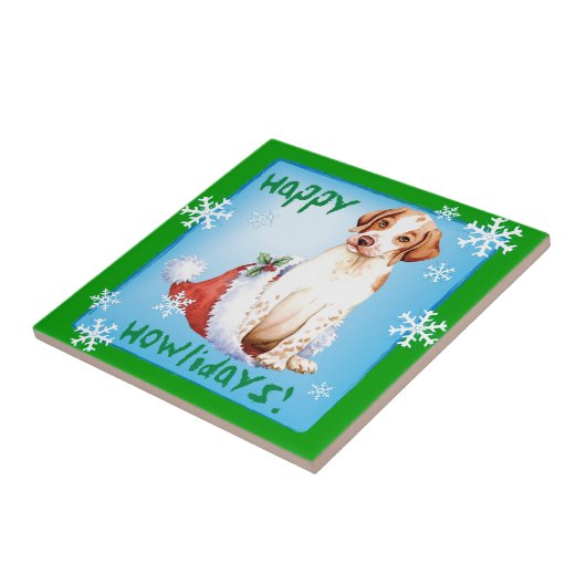 Happy Howlidays Pointer Tile Tegeltje (Zijkant)