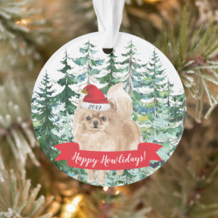 Happy Howlidays Pomeranian Dog Kerstmis Ornament