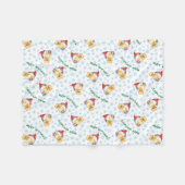 Happy Howlidays Pomeranian Fleece Deken (Voorkant (Horizontaal))