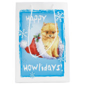 Happy Howlidays Pomeranian Medium Cadeauzakje (Voorkant)