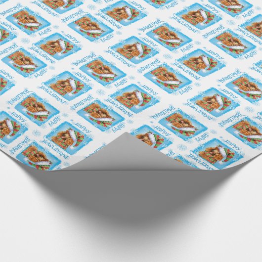 Happy Howlidays Poodle Cadeaupapier (Hoek)