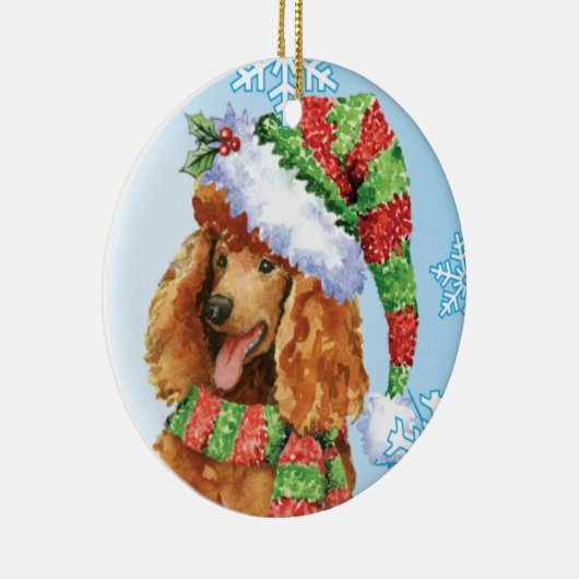 Happy Howlidays Poodle Keramisch Ornament (Rechts)