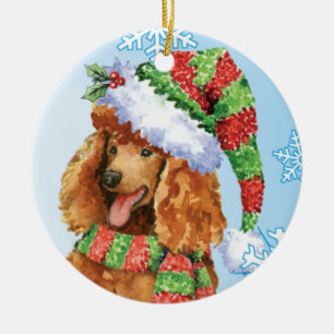 Happy Howlidays Poodle Keramisch Ornament