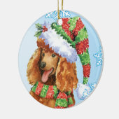 Happy Howlidays Poodle Keramisch Ornament (Links)