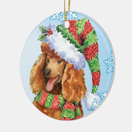 Happy Howlidays Poodle Keramisch Ornament (Links)