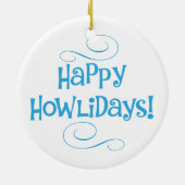Happy Howlidays Poodle Keramisch Ornament (Achterkant)