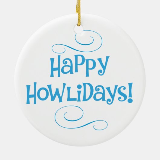 Happy Howlidays Poodle Keramisch Ornament (Achterkant)