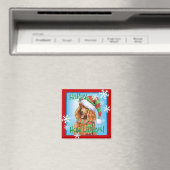 Happy Howlidays Poodle Magneet (Insitu (Vaatwasser))