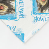 Happy Howlidays Poolse Lowland Sheepdog Fleece Deken (Hoek)