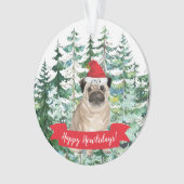 Happy Howlidays Pug Dog Kerstmis Ornament (voorkant)
