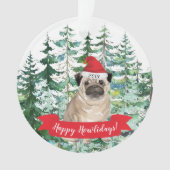 Happy Howlidays Pug Dog Kerstmis Ornament (voorkant)