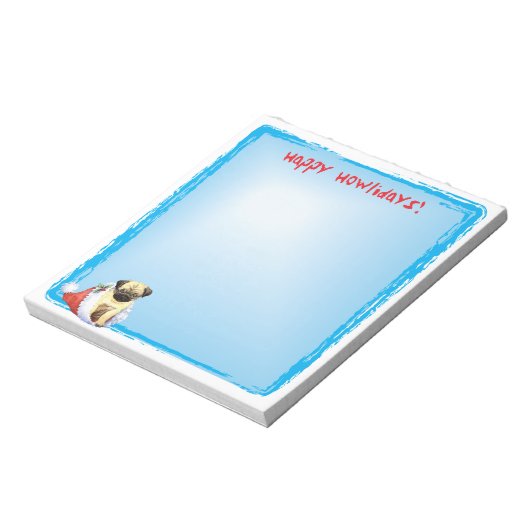 Happy Howlidays Pug Notitieblok (Linkerzijde)