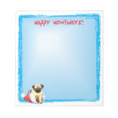 Happy Howlidays Pug Notitieblok (Voorkant)