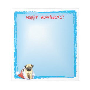 Happy Howlidays Pug Notitieblok