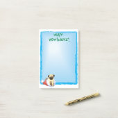 Happy Howlidays Pug Post-it® Notes (Op bureau)