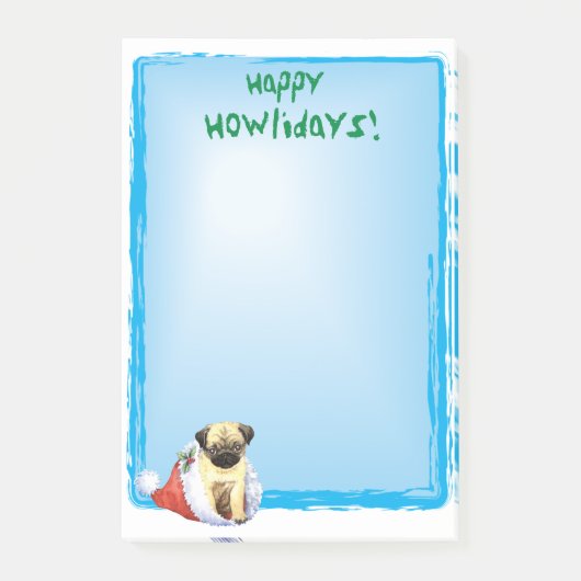 Happy Howlidays Pug Post-it® Notes (Voorkant)