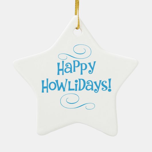 Happy Howlidays Puli Keramisch Ornament (Achterkant)