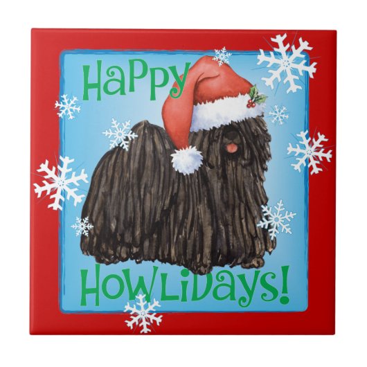 Happy Howlidays Puli Tegeltje (Voorkant)