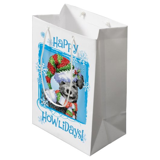 Happy Howlidays Pumi Medium Cadeauzakje (Voorkant Gekanteld)
