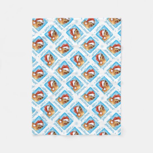Happy Howlidays Pyrenean Shepherd Fleece Blanket Deken (Voorkant)