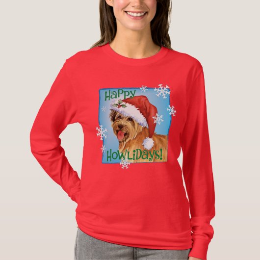 Happy Howlidays Pyrenean Shepherd T-shirt (Voorkant)