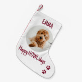 Happy HOWLidays Red kerstfoto Foto Kleine Kerstsok (Voorkant (Hangend))