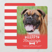 Happy Howlidays Red Kersthond-fotokaart Feestdagenkaart (Voorkant / Achterkant)