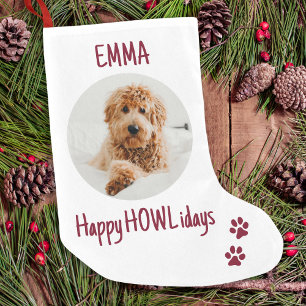 Happy HOWLidays Red Kerstmis foto Foto Kleine Kerstsok