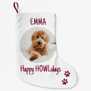 Happy HOWLidays Red Kerstmis foto Foto Kleine Kerstsok
