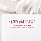 Happy Howlidays Red Pet Hondenliefhebber Moderne C Etiket (Insitu)