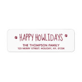 Happy Howlidays Red Pet Hondenliefhebber Moderne C Etiket (Voorkant)