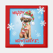 Happy Howlidays Redbone Magneet (Voorkant)