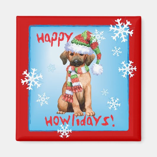 Happy Howlidays Redbone Magneet (Voorkant)