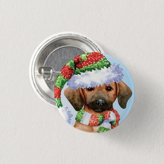 Happy Howlidays Redbone Ronde Button 3,2 Cm (Voorkant /achterkant)