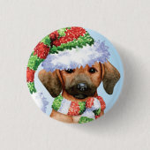 Happy Howlidays Redbone Ronde Button 3,2 Cm (Voorkant)