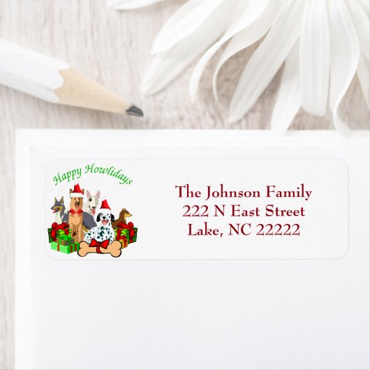 Happy Howlidays retour adreslabels Etiket (Insitu)