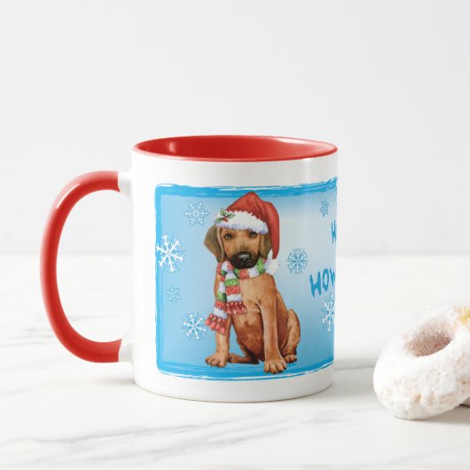Happy Howlidays Rhodesian Ridgeback Mok (Met donut)