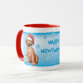 Happy Howlidays Rhodesian Ridgeback Mok (Voorkant links)