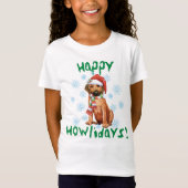 Happy Howlidays Rhodesian Ridgeback T-Shirt (Voorkant)