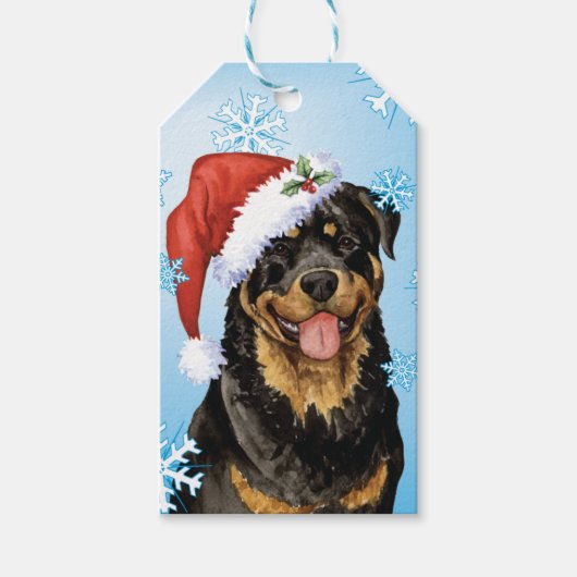 Happy Howlidays Rottweiler Cadeaulabel (Voorkant)