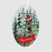Happy Howlidays Rottweiler Dog Kerstmis Ornament (voorkant)