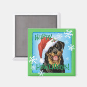 Happy Howlidays Rottweiler Magneet (Voorkant / Achterkant)