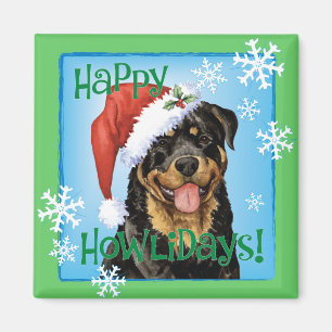 Happy Howlidays Rottweiler Magneet