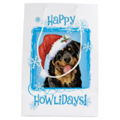 Happy Howlidays Rottweiler Medium Cadeauzakje (Achterkant)