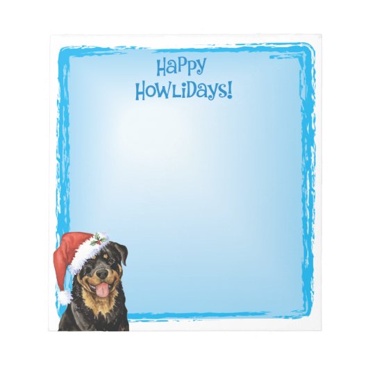 Happy Howlidays Rottweiler Notitieblok (Voorkant)