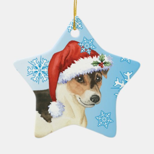 Happy Howlidays Russell Terrier Keramisch Ornament (Voorkant)