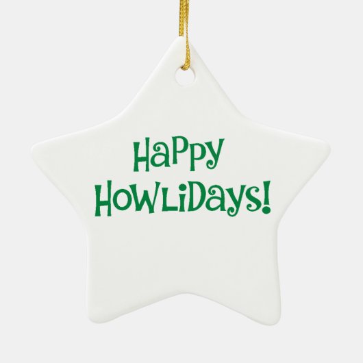 Happy Howlidays Russell Terrier Keramisch Ornament (Achterkant)