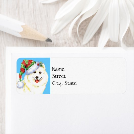 Happy Howlidays Samoyed Etiket (Insitu)