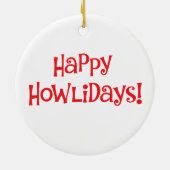 Happy Howlidays Samoyed Keramisch Ornament (Achterkant)